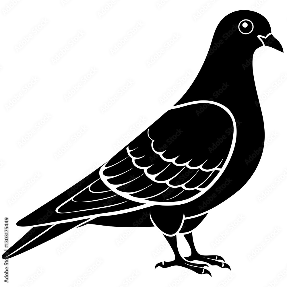 Obraz premium High-Quality Pigeon Vector Illustration – Perfect for Digital & Print Designs