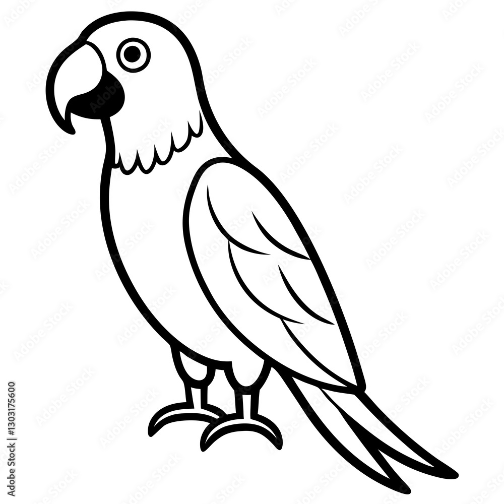 Obraz premium Colorful parrot vector illustration—perfect for digital designs, prints, and branding projects.