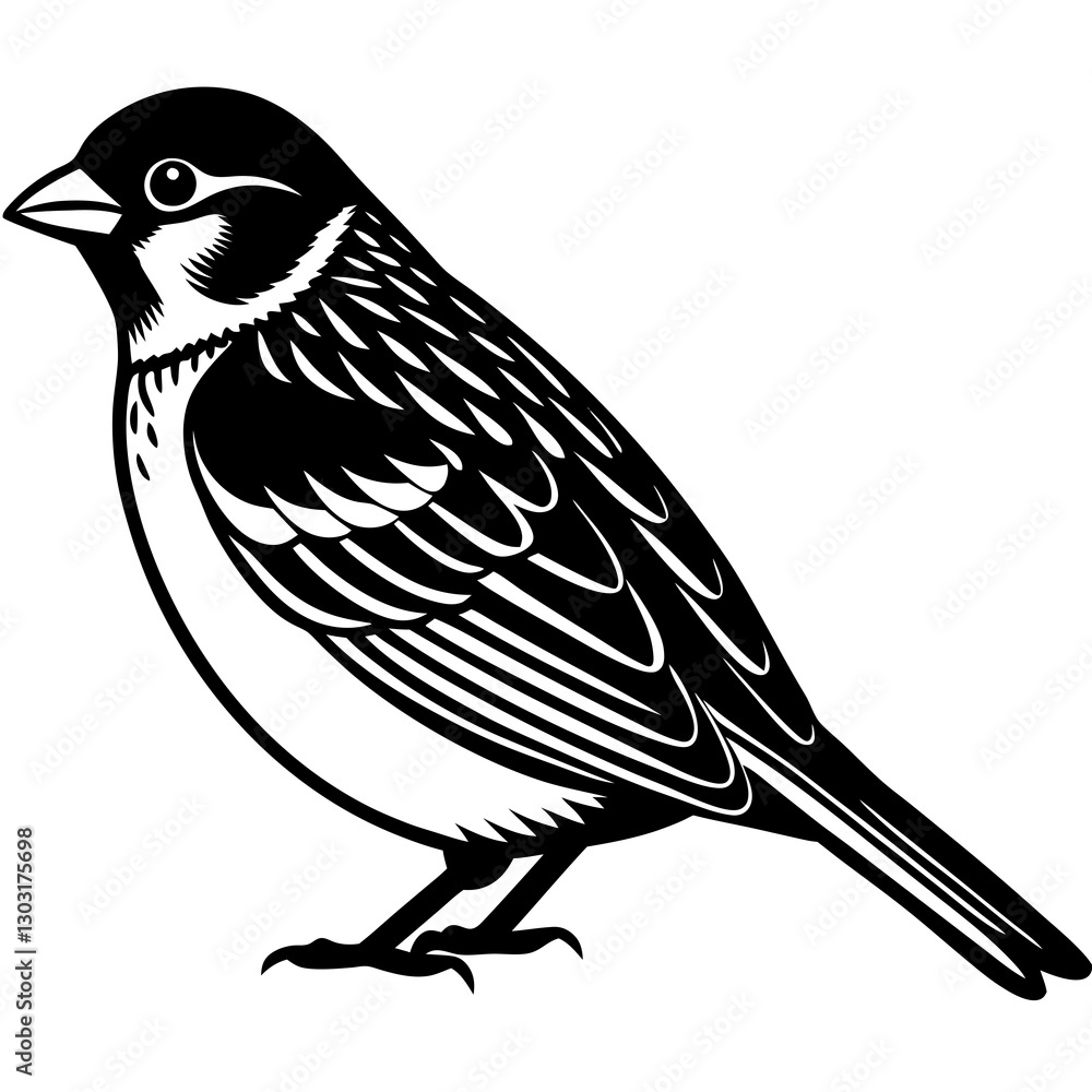 Obraz premium Download a high-quality sparrow vector illustration, perfect for logos, prints, and digital designs.