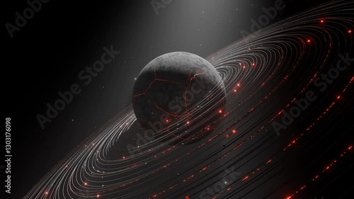 3D Realistic Planet seamless loop animation