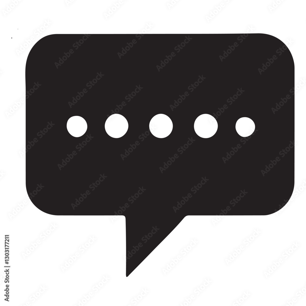 Interactive Conversation Silhouette Vector A Dot Black Speech Bubble Icon Interactive Conversation Silhouette Vector A Dot Black Speech Bubble Icon