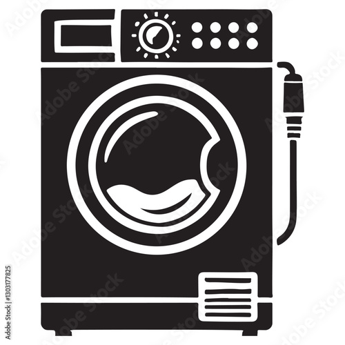 Modern washing machine vector art for appliance stores and repair services