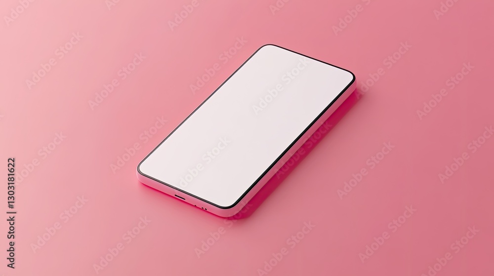 Edge-to-edge smartphone with a blank display, centered on a soft pink background for minimalistic branding. Edge-to-edge smartphone with a blank display, centered on a soft pink background for minimalistic branding.