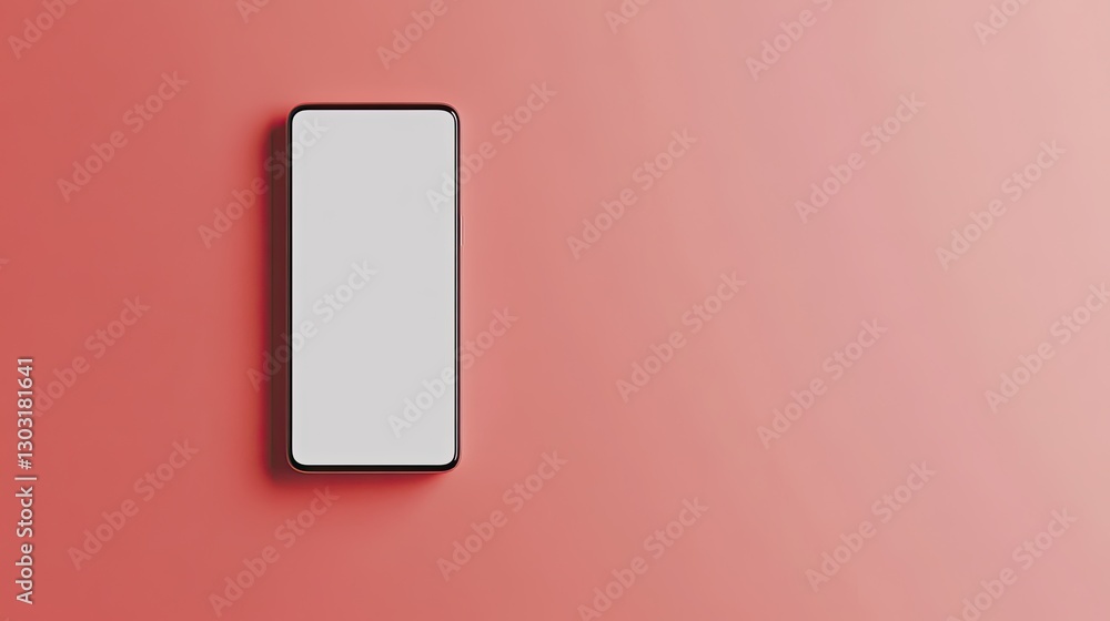 Edge-to-edge smartphone with a blank display, centered on a soft pink background for minimalistic branding. Edge-to-edge smartphone with a blank display, centered on a soft pink background for minimalistic branding.