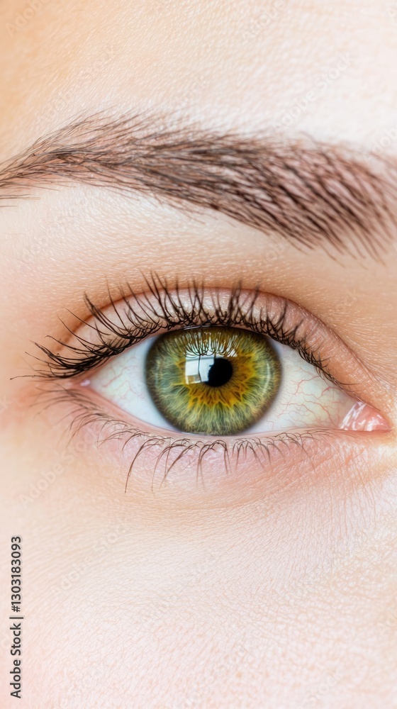 Obraz premium Captivating close-up of a green eye portrait photography indoor setting artistic view vision concept