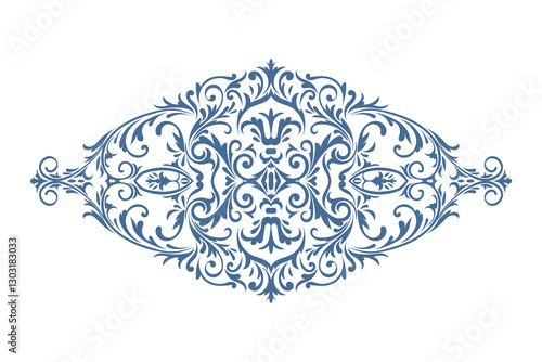Vintage rococo decor with leaves and swirls. Victorian arabesque	
