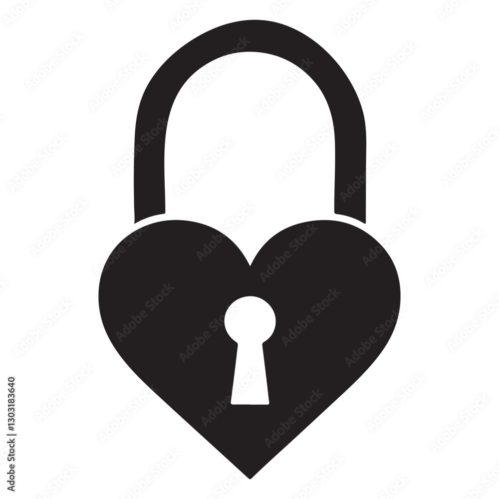 Heart Shaped Padlock Symbolizing Security Love and Commitment Vector Graphic Heart Shaped Padlock Symbolizing Security Love and Commitment Vector Graphic