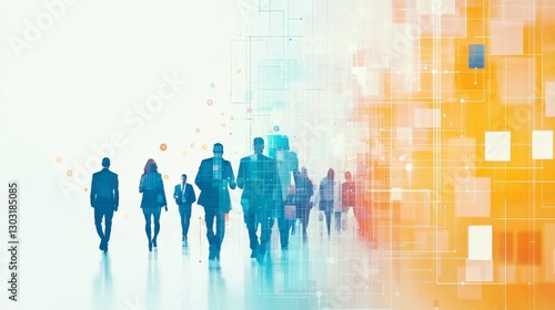 Wallpaper Mural Businesspeople in Tech Landscape. Torontodigital.ca