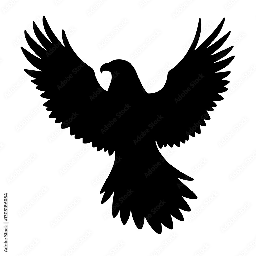 Fototapeta premium Majestic eagle black silhouette, freedom symbolism