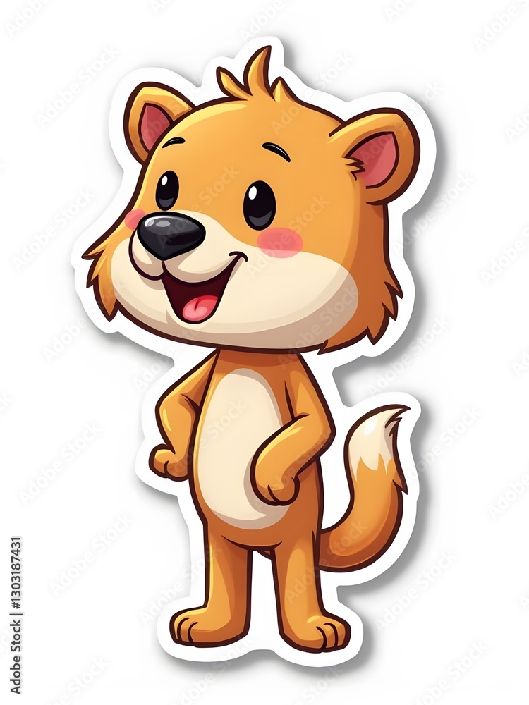 Obraz premium Adorable xartoon bear sticker perfect for kids crafts