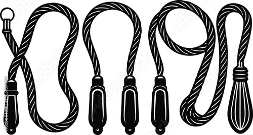 Jump rope vector icon set