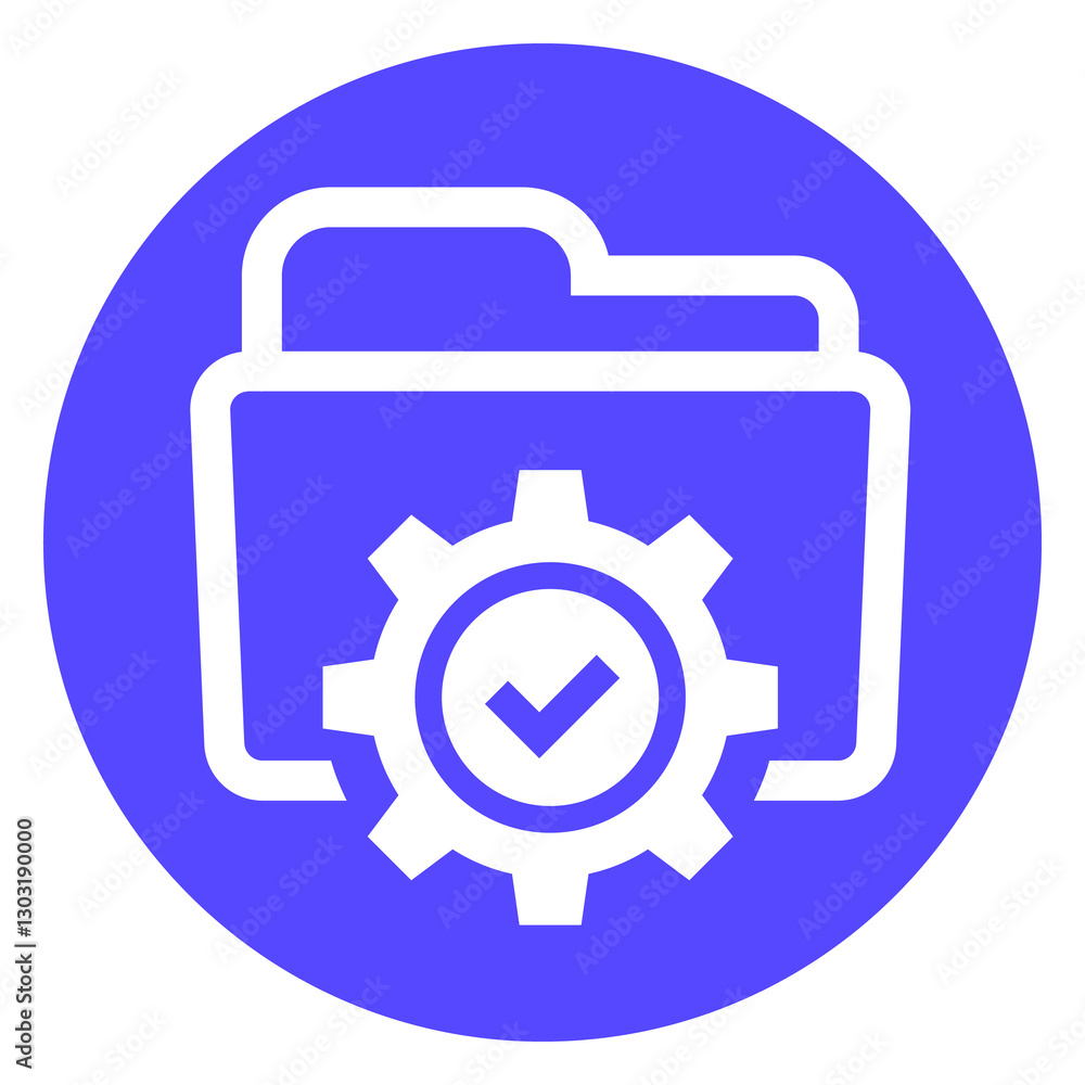 project management icon with folder project management icon with folder
