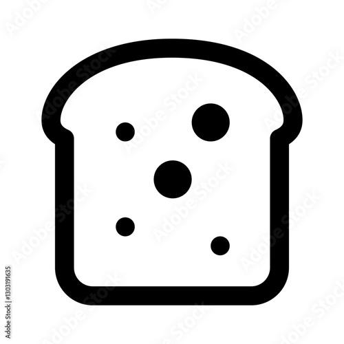 icon of a slice of bread symbolizing carbohydrates bakery and staple food.