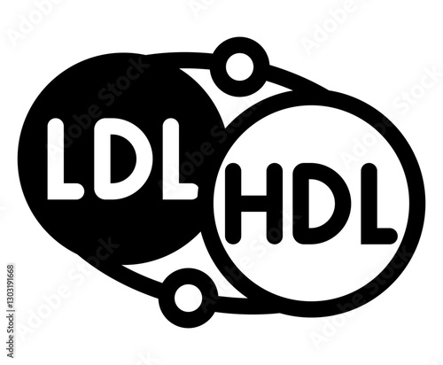 icon representing LDL and HDL cholesterol levels symbolizing heart health fats and nutrition.