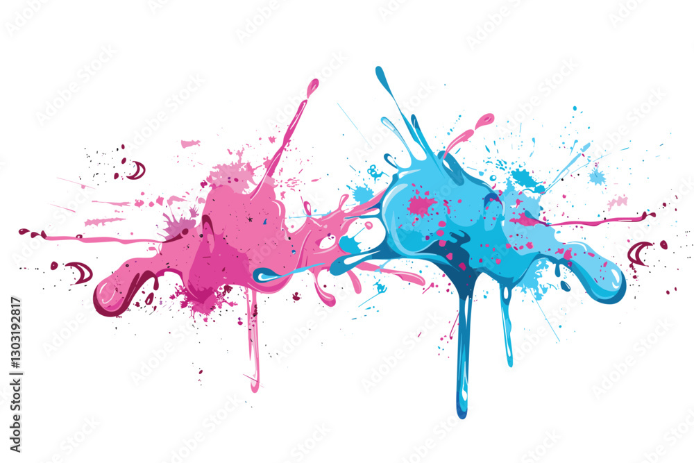Naklejka premium Vector Paint Splashes: Ideal for Artistic Designs and Creative Projects 