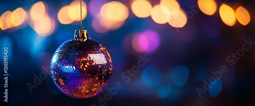 Wallpaper Mural Festive Christmas Ornament in Night Lights Torontodigital.ca