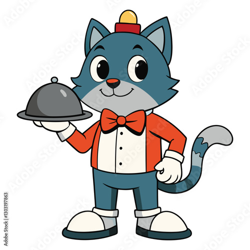 A Cute Cat Waiter