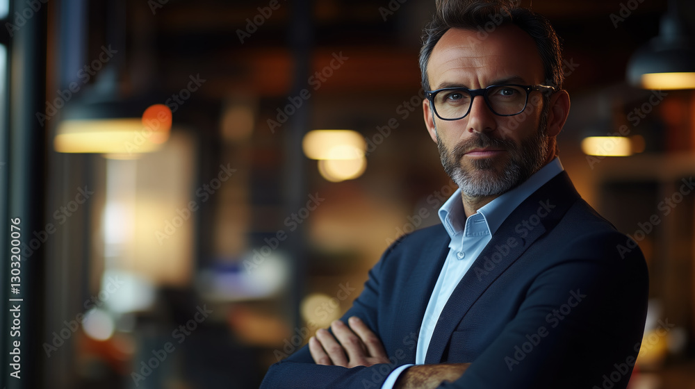 Fototapeta premium A professional businessman in a modern office