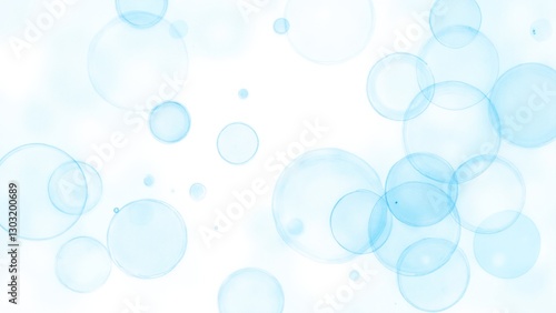 Wallpaper Mural Light Blue Bubbles Floating on a Soft White Background Design Torontodigital.ca