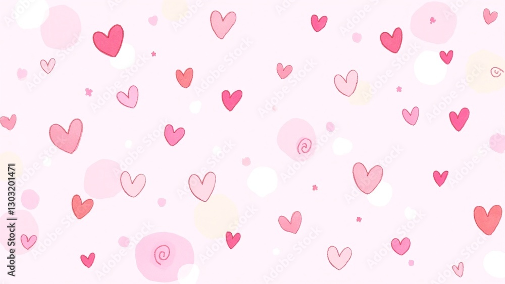 Soft Pink Heart Pattern on Light Background for Romantic Themes Soft Pink Heart Pattern on Light Background for Romantic Themes
