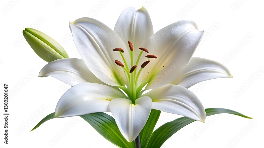 Fototapeta premium White Lily Flower Close-up