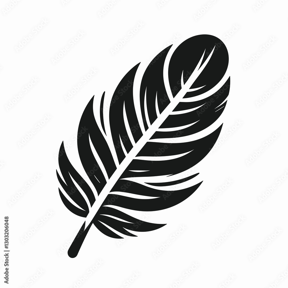 Fototapeta premium goose feather silhouette flat colors
