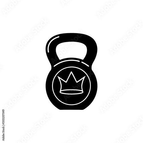 creative unique black  silhouette kettlebell icon