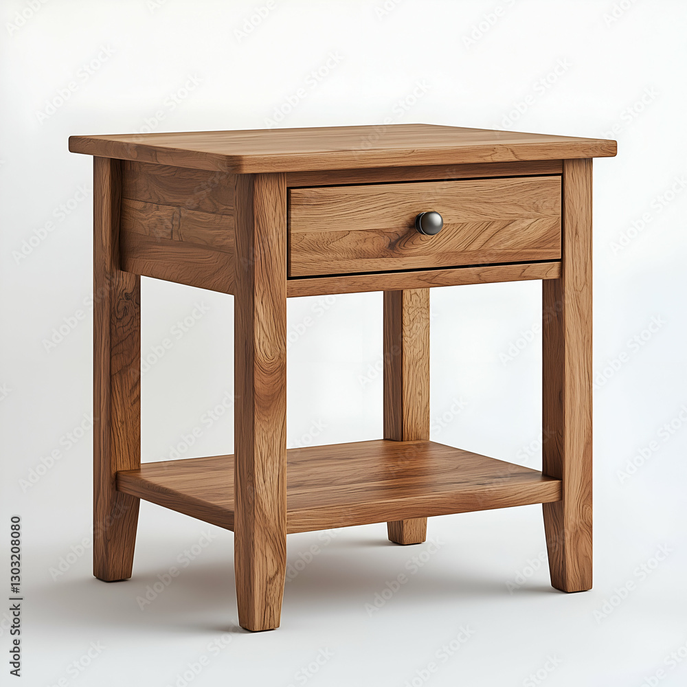 Minimalist Wooden Nightstand: Rustic Scandinavian Style with Drawer Storage Minimalist Wooden Nightstand: Rustic Scandinavian Style with Drawer Storage