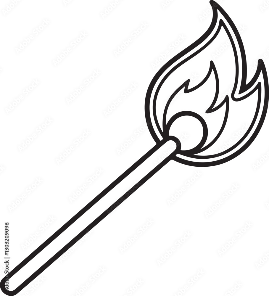 match line art, black outline, vector and illustration, coloring book page line art drawing match line art, black outline, vector and illustration, coloring book page line art drawing