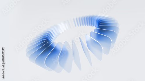 Abstract round shape, gradient layers, glass