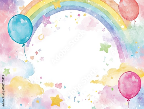 Rainbow concept invitation template	