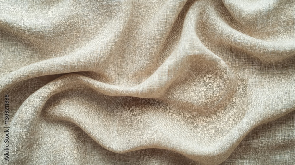 Fototapeta premium Light beige linen fabric texture background