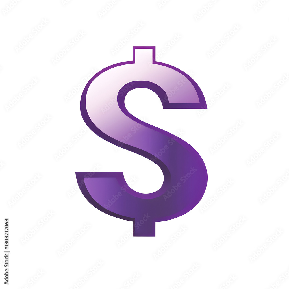 Glossy Transparent Purple Dollar Sign Vector Icon with a Modern 3D Effect for Finance, Banking, and Business Design Glossy Transparent Purple Dollar Sign Vector Icon with a Modern 3D Effect for Finance, Banking, and Business Design