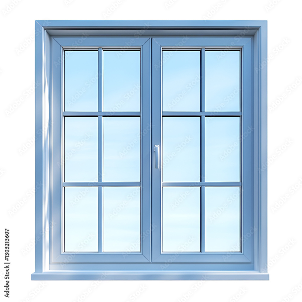White window frame blue sky view panes glass home improvement White window frame blue sky view panes glass home improvement