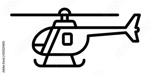 Helicopter vector icon for aviation and transportation themes. Editable stroke.