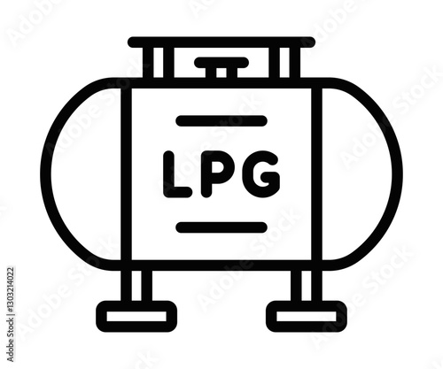 LPG gas tank vector icon for energy and fuel themes. Editable stroke.