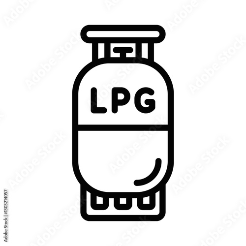LPG gas cylinder vector icon for energy and household themes. Editable stroke.