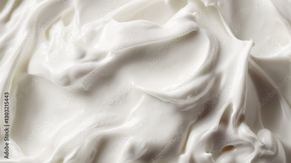 White creamy yogurt. White sour cream texture close-up White creamy yogurt. White sour cream texture close-up