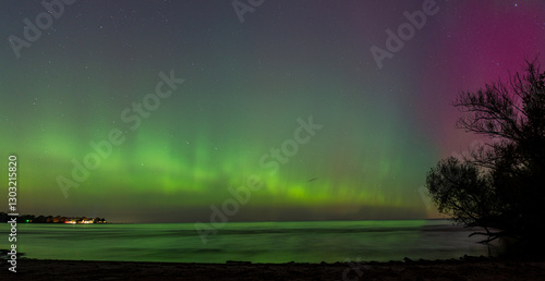 Wallpaper Mural aurora over the lake Torontodigital.ca