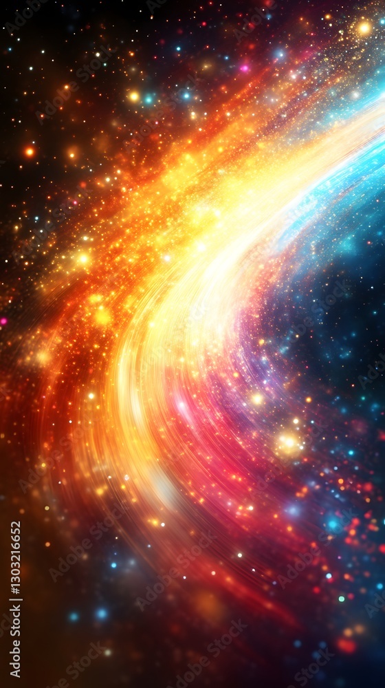 Naklejka premium Colorful space nebula swirling in cosmos