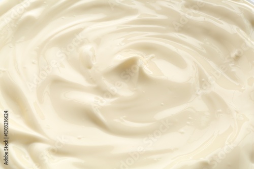 Delicious mayonnaise sauce as background, closeup view