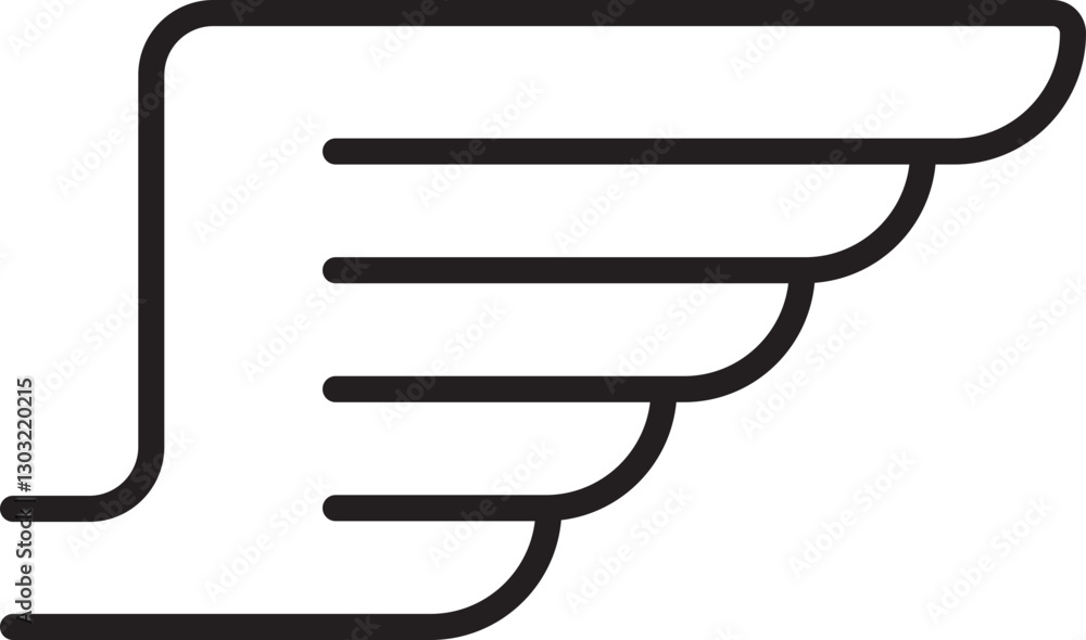 Wing logo design element line icon Wing logo design element line icon