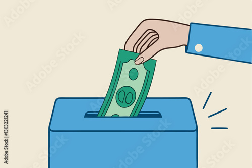 Money shred bad investment, scam or fraud causing losing money, mistake or financial failure spending concept, businessman hand feed banknote money into shredder to destroy losing all his wealth.