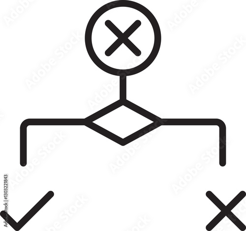 Flowchart decision symbols illustration line icon