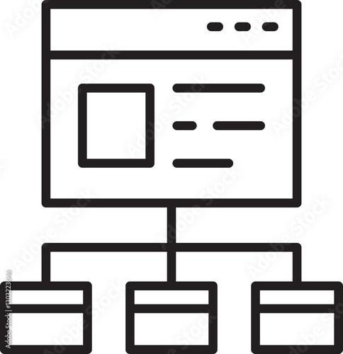 Diagram of website structure and navigation line icon