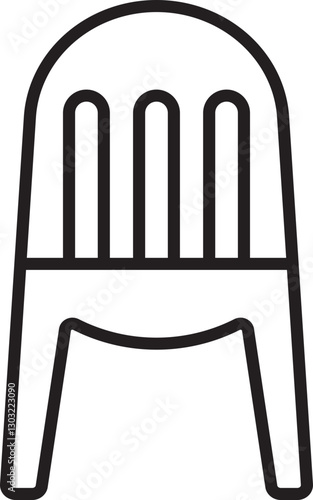 Minimalist chair design illustration line icon