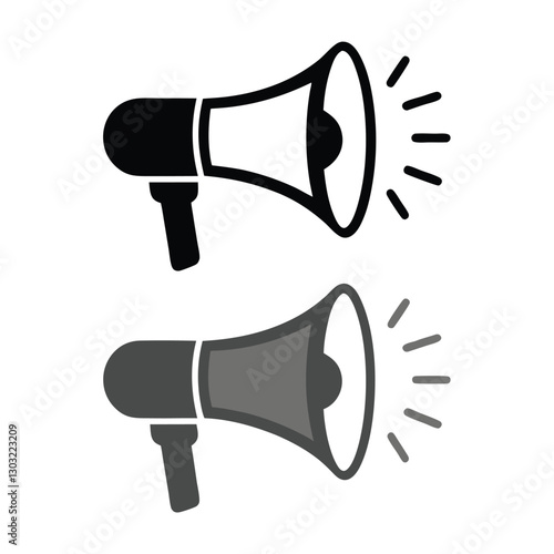 Megaphone Vector Sound Announcement Icons.