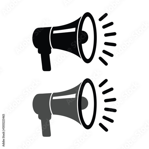 Megaphone Vector Sound Announcement Icons.