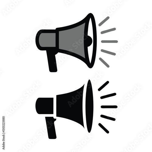 Megaphone Vector Sound Announcement Icons.