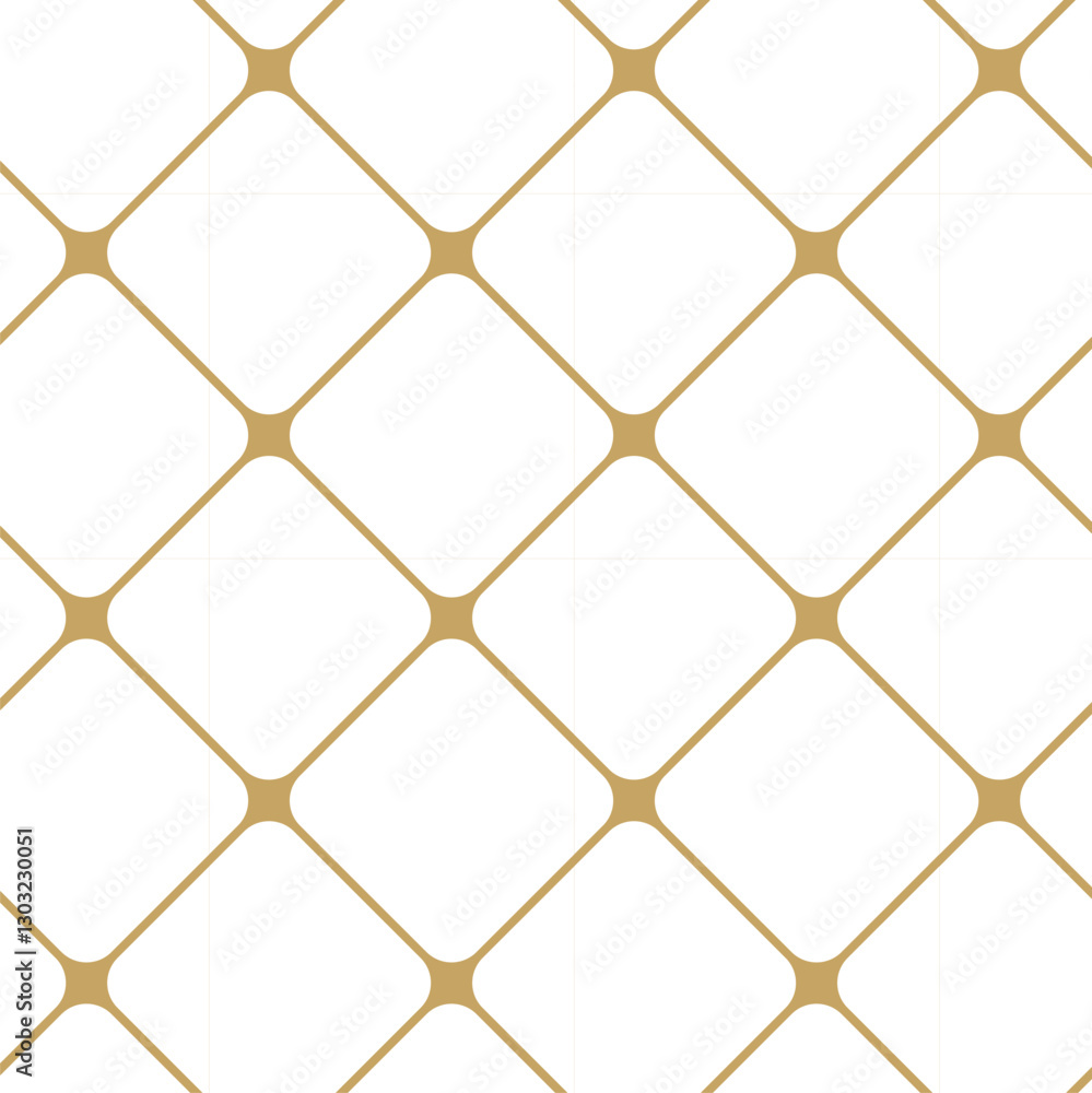 Fototapeta premium Abstract geometric pattern with square, lines and stripes on white background. A seamless vector background. Graphic modern pattern. White and gold pattern.